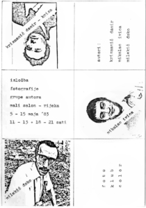 Katalog izložbe, Mali salon Rijeka, 1983.